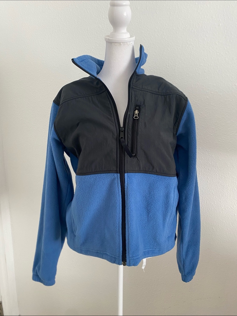 Columbia Blue and Black Zip-Up Fleece Jacket